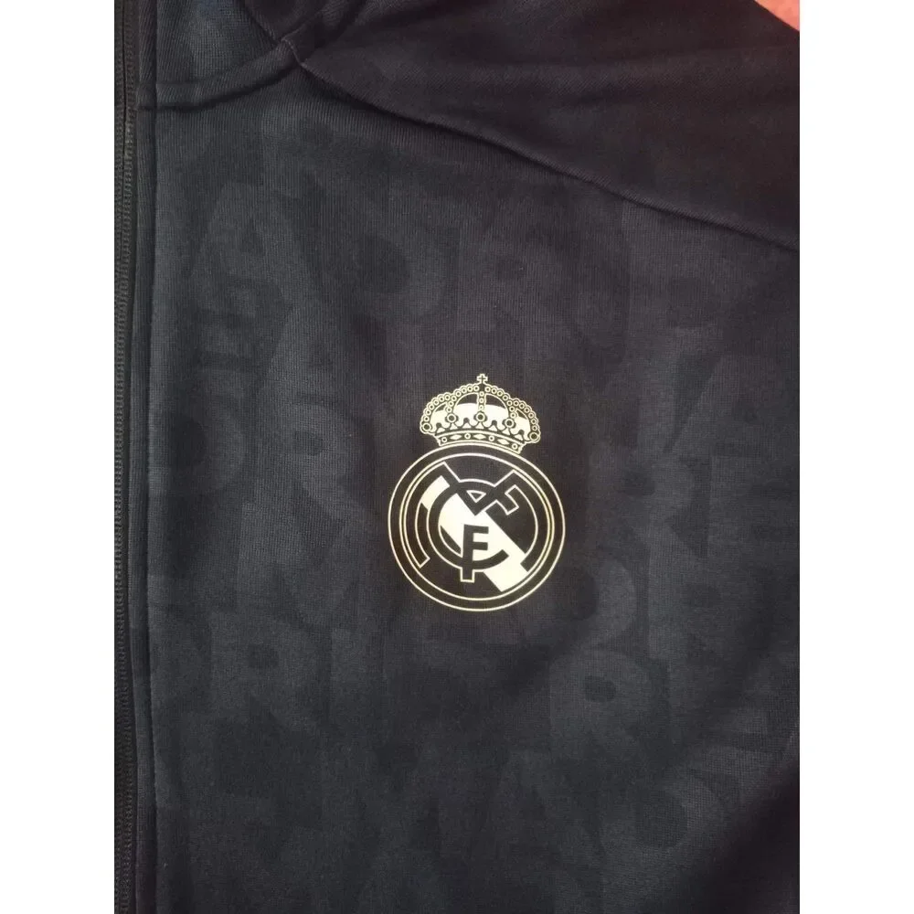 Adidas Real Madrid Navy Blue & Purple Hoodie Tracksuit Top Jacket Men's Medium